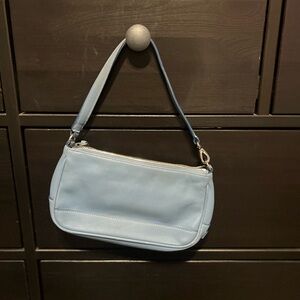 Compact Blue Shoulder Bag with Textured Finish